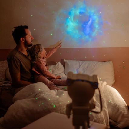 Retlux - LED-kinderprojector 230V astronaut 23,3 cm + afstandsbediening