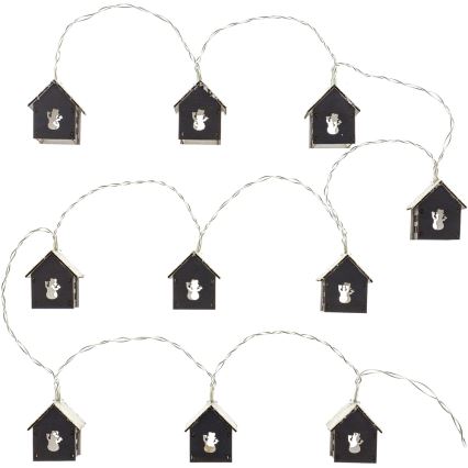 LED  lichtsnoer 10xLED/2xAA 2,3m warm wit