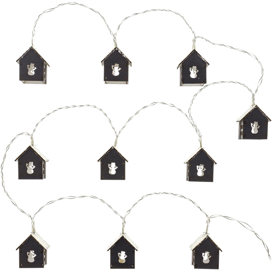 LED  lichtsnoer 10xLED/2xAA 2,3m warm wit