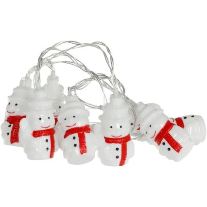 LED-lichtsnoer 20xLED/3xAA/warm wit 3,3m sneeuwpoppen
