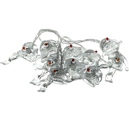 LED snoer 10xLED/2xAA/warm wit 1,65m sneeuwpoppen