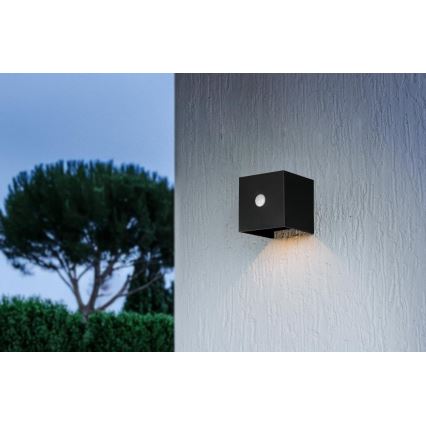 Retlux - LED-zonne-wandlamp met sensor LED/1W/3,7V 1200 mAh IP44 zwart