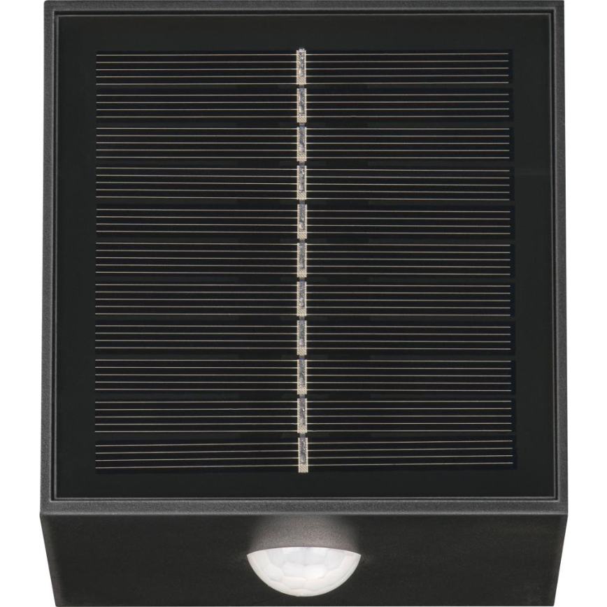 Retlux - LED-zonne-wandlamp met sensor LED/1W/3,7V 1200 mAh IP44 zwart