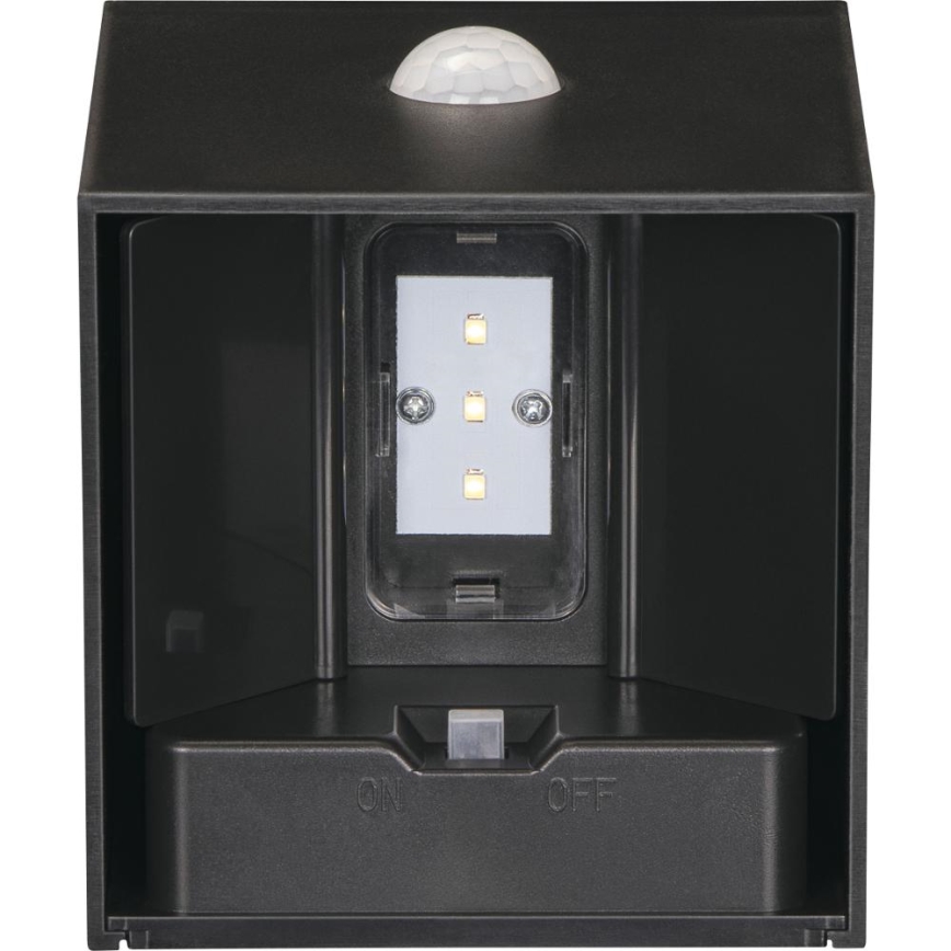 Retlux - LED-zonne-wandlamp met sensor LED/1W/3,7V 1200 mAh IP44 zwart