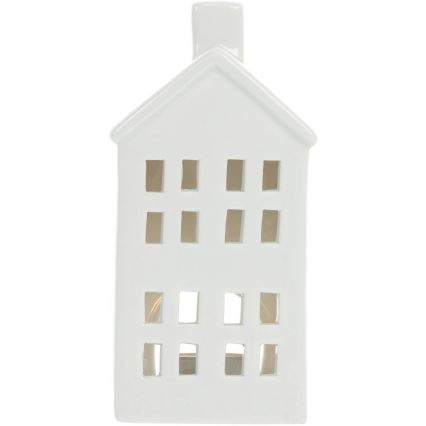 Maison de bougies en porcelaine 20,8 cm blanc