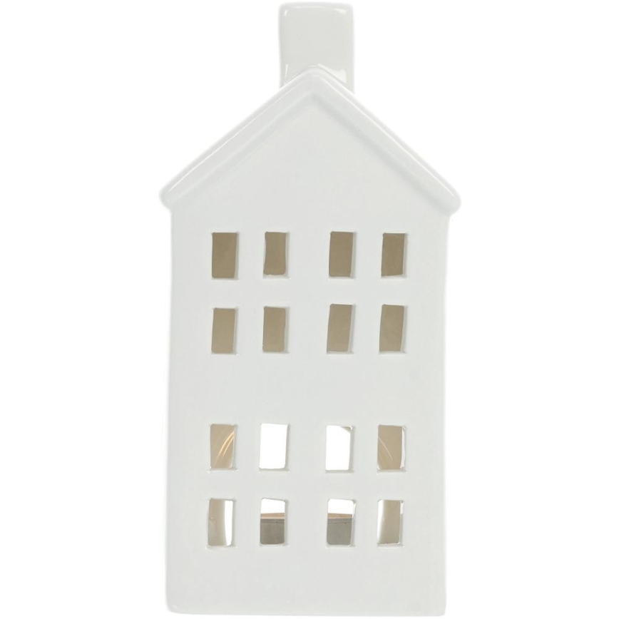 Maison de bougies en porcelaine 20,8 cm blanc