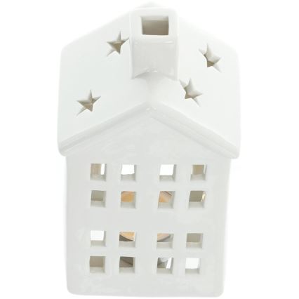 Maison de bougies en porcelaine 20,8 cm blanc