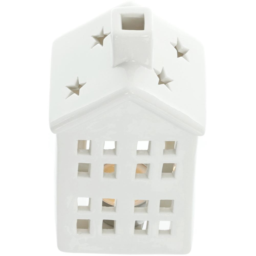 Maison de bougies en porcelaine 20,8 cm blanc