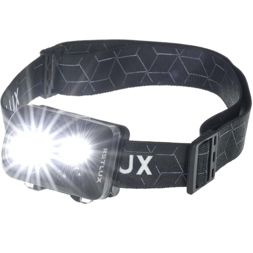 LED-oplaadbare hoofdlamp, 3W, 1200 mAh, IP67, zwart