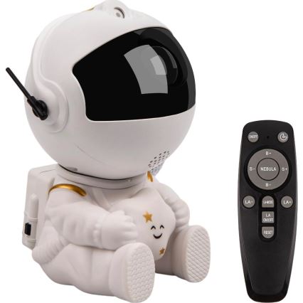 Projecteur LED pour enfants 230V astronaute 12,5 cm + télécommande