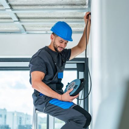 Retlux - Rallonge enrouleur 3Z Type E 10m bleu/noir