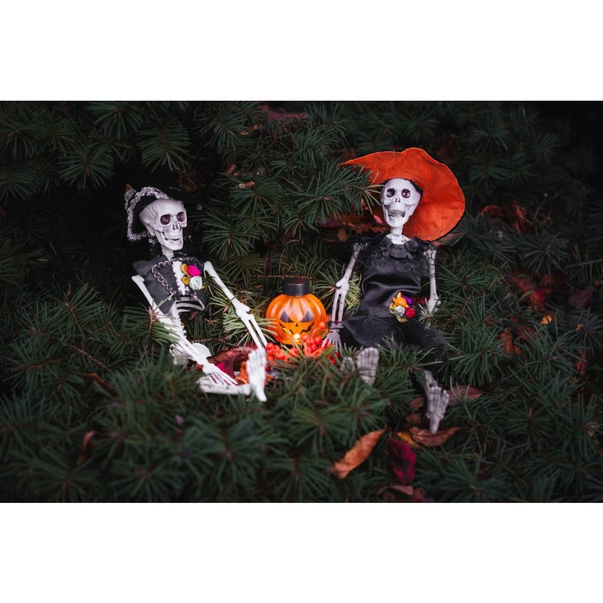 SET 6x LED Decoratie HALLOWEEN LED/1xCR2032/warm wit pompoenen