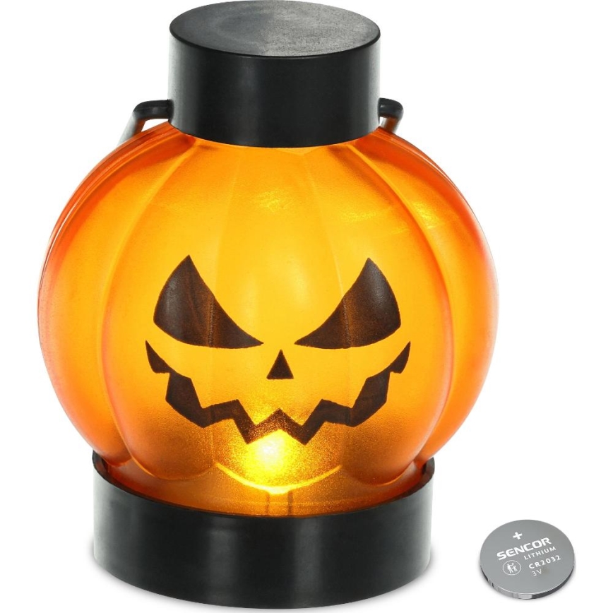 SET 6x LED Decoratie HALLOWEEN LED/1xCR2032/warm wit pompoenen