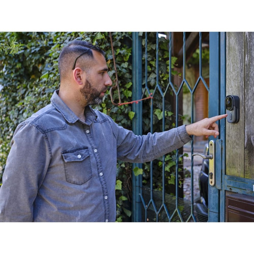 Video deurbel met bewegingssensor 5MPx 1440p 5200 mAh Wi-Fi IP65 antraciet