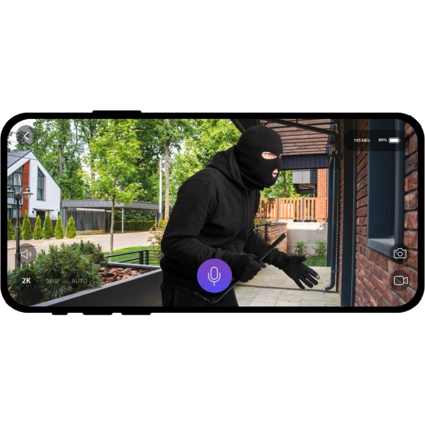 Video deurbel met bewegingssensor 5MPx 1440p 5200 mAh Wi-Fi IP65 antraciet