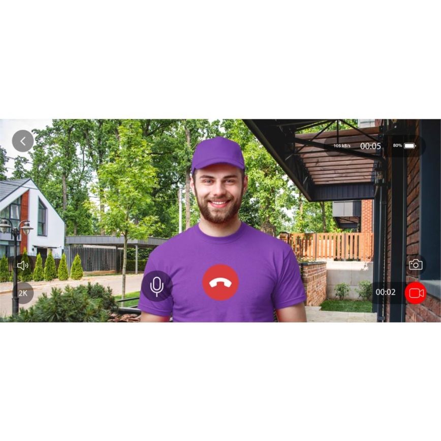 Video deurbel met bewegingssensor 5MPx 1440p 5200 mAh Wi-Fi IP65 antraciet