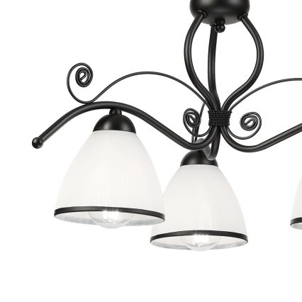 RETRO hanglamp aan ketting 3xE27/60W/230V zwart/wit
