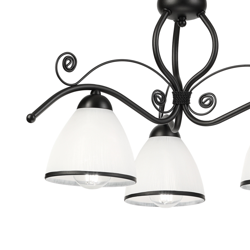 RETRO hanglamp aan ketting 3xE27/60W/230V zwart/wit