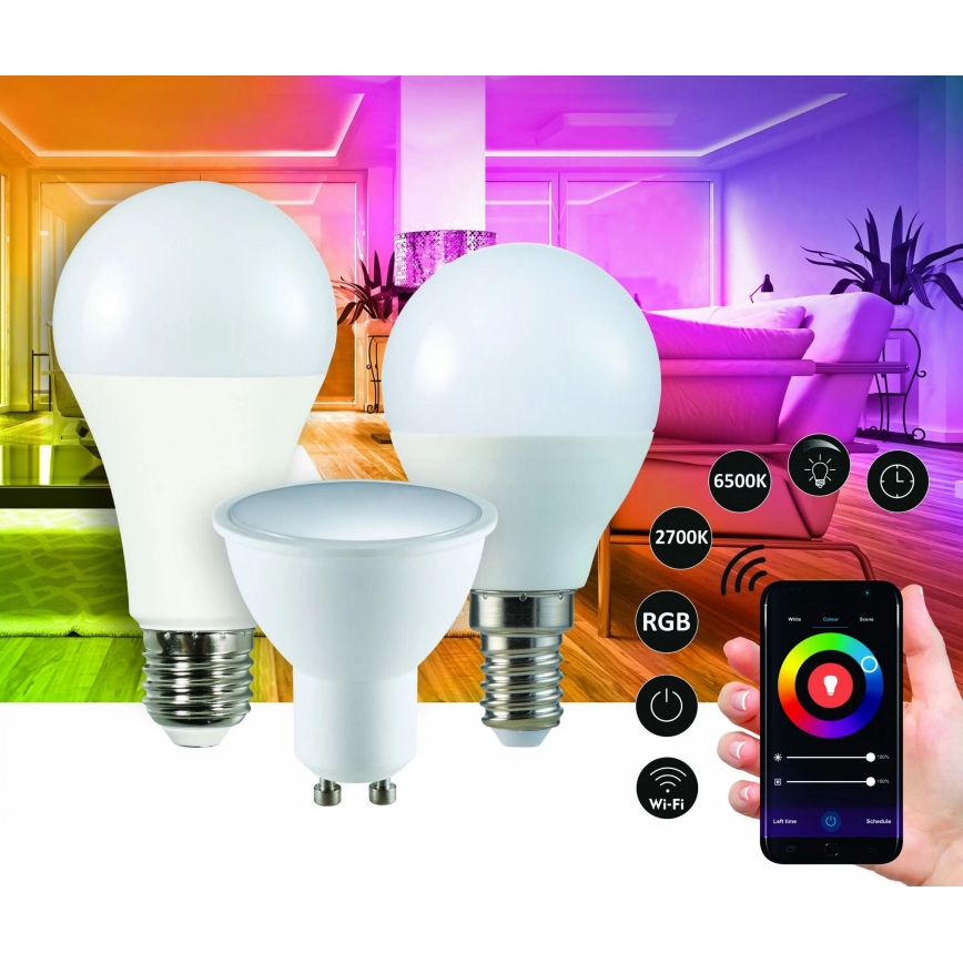 RGB Dimbare LED Lamp G45 E14/5,5W/230V 3000-6500K Wi-fi Tuya