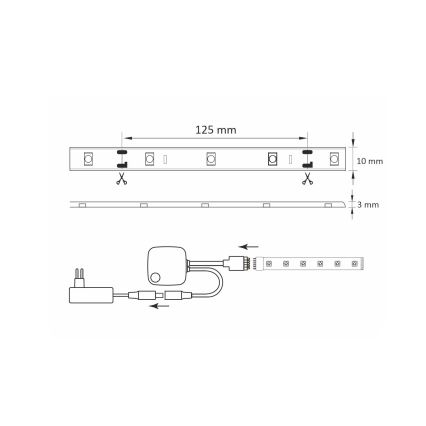 RGB LED Dimbare strip Wi-Fi + muziekfunctie LED/16W/230V 5 m Tuya