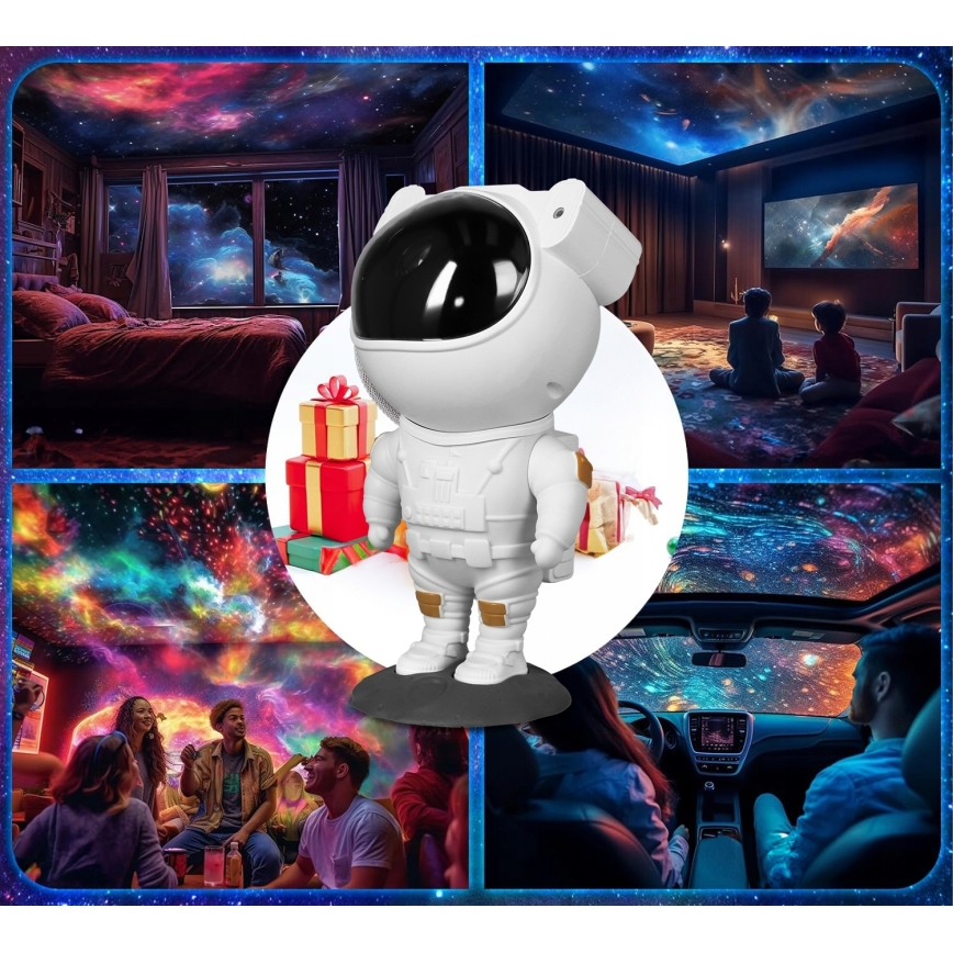 RGB LED-projector LED/5W/5V astronaut + afstandsbediening