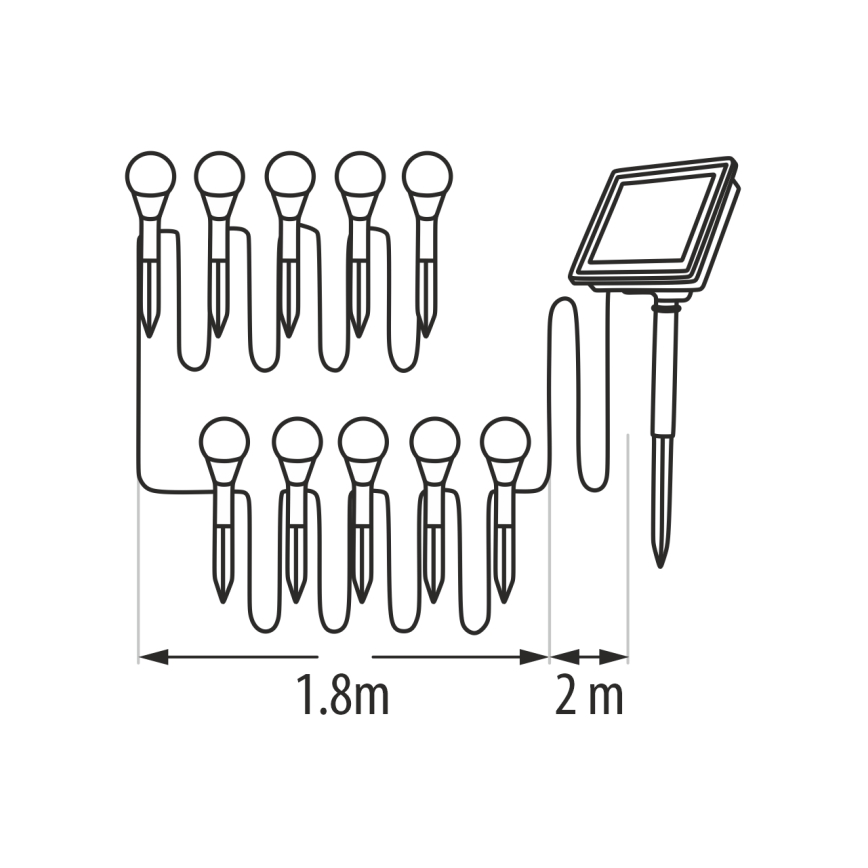 RGB LED zonnelamp 10xLED/1,2V 300 mAh IP44 zwart