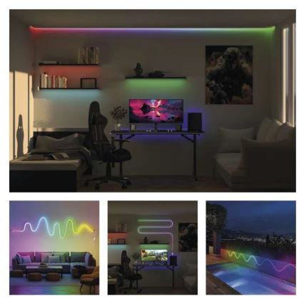 RGBIC Dimbare LED strip GoSmart LED/24W/230V 3 m Wi-Fi Tuya