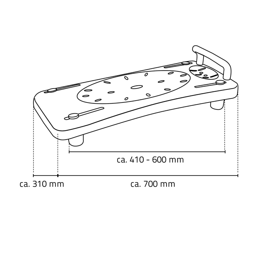Ridder - Badzitje met handgreep 31x70 cm wit