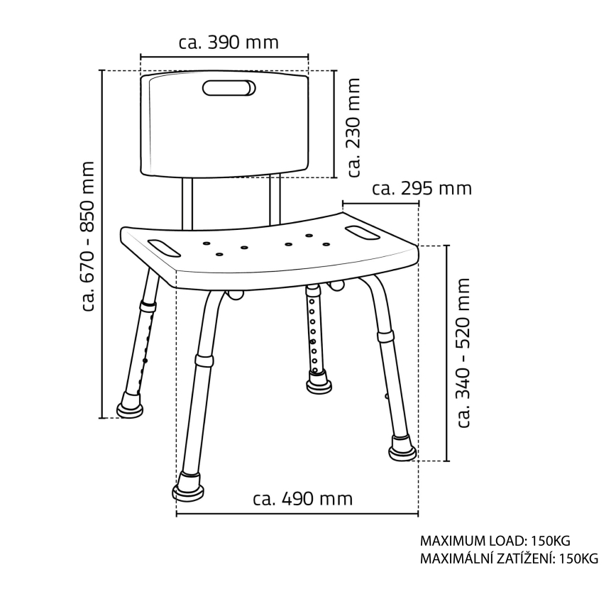 Ridder - Chaise avec dossier 49x85 blanche