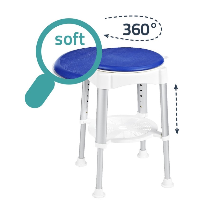 Ridder - Tabouret pivotant 58x35,5 cm bleu/blanc