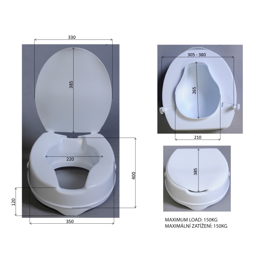 Ridder - Verhoogde toiletbril, wit