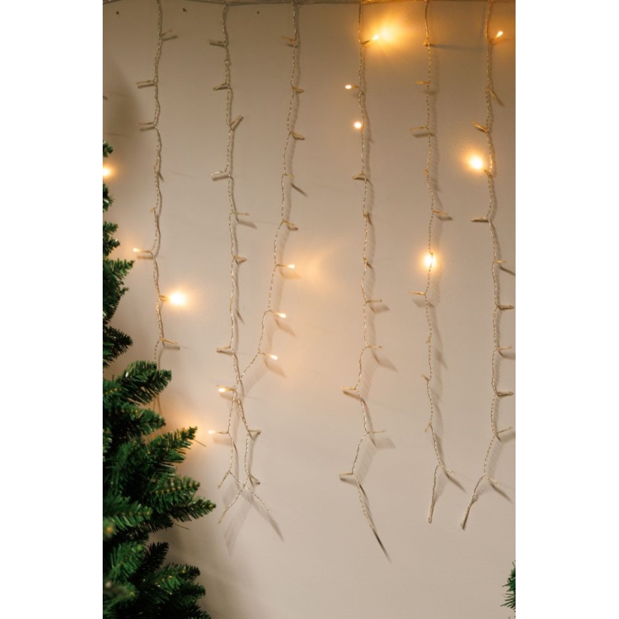 Rideau de Noël extérieur à intensité variable 360xLED/8,4W/230V 2x2 m IP44 blanc chaud + télécommande