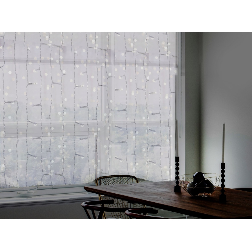 Rideau de Noël extérieur CURTAIN 480xLED/8,4W/230V 3x3 m IP44 blanc froid
