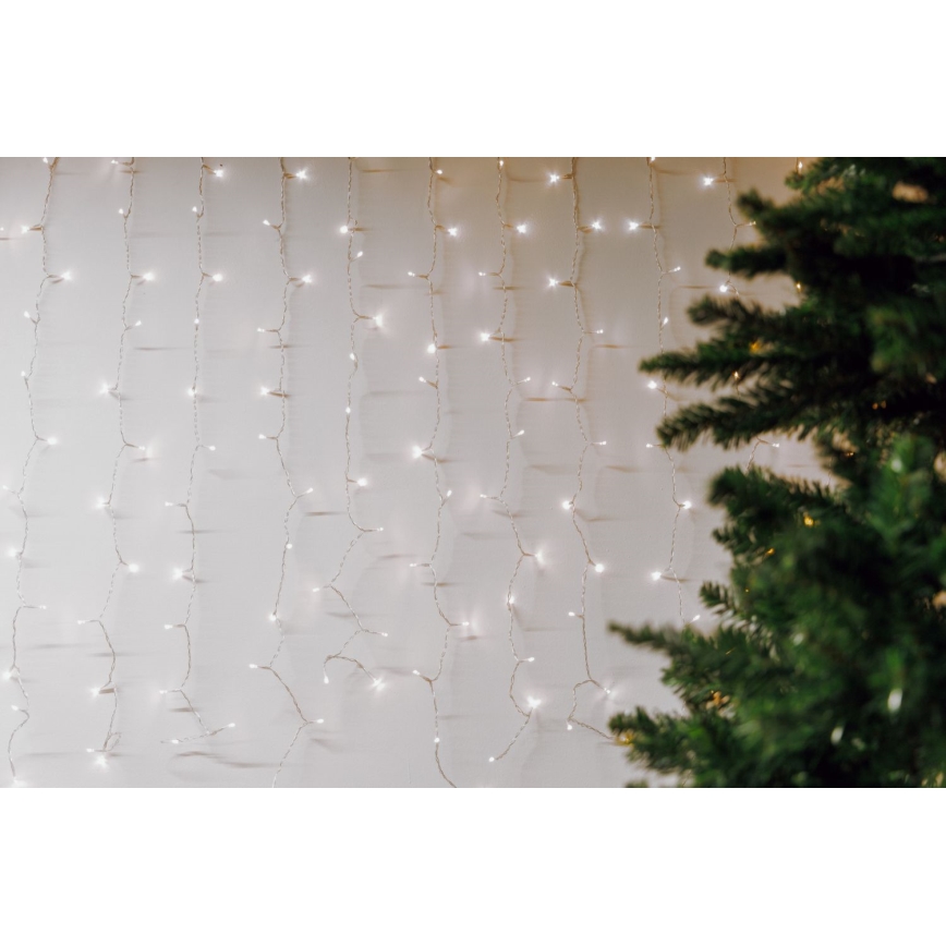 Rideau de Noël extérieur CURTAIN 480xLED/8,4W/230V 3x3 m IP44 blanc froid