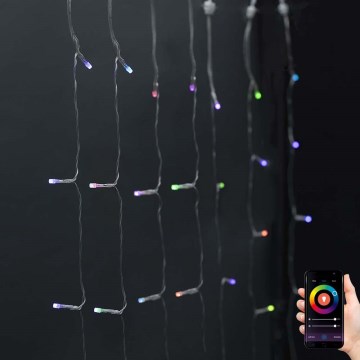 Rideau lumineux LED RGB de Noël 180 LED / 7 fonctions 6 m IP65 Wi-Fi Tuya