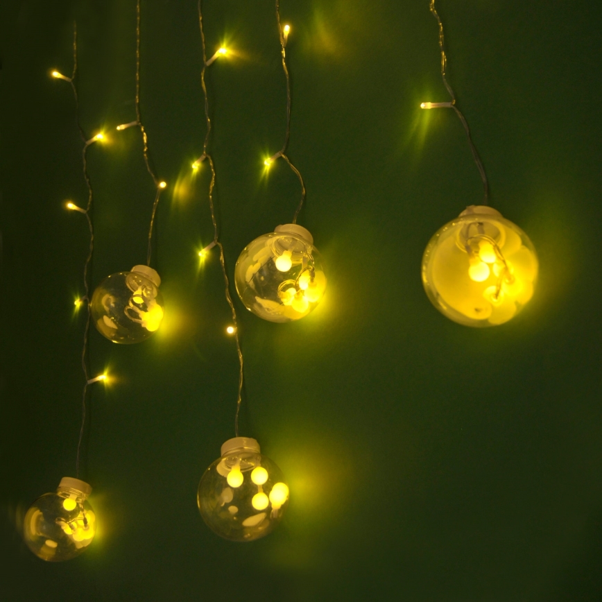 Rideau lumineux LED WISH BALLS, 108 LED / 8 fonctions, 4,5 m, blanc chaud