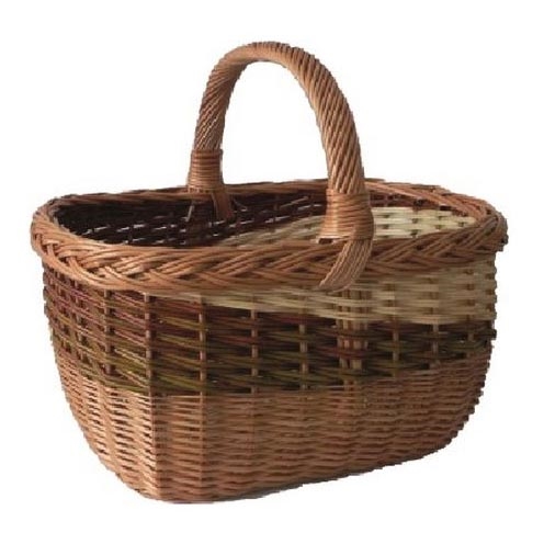 Rieten houtmand met handvat 35x40 cm