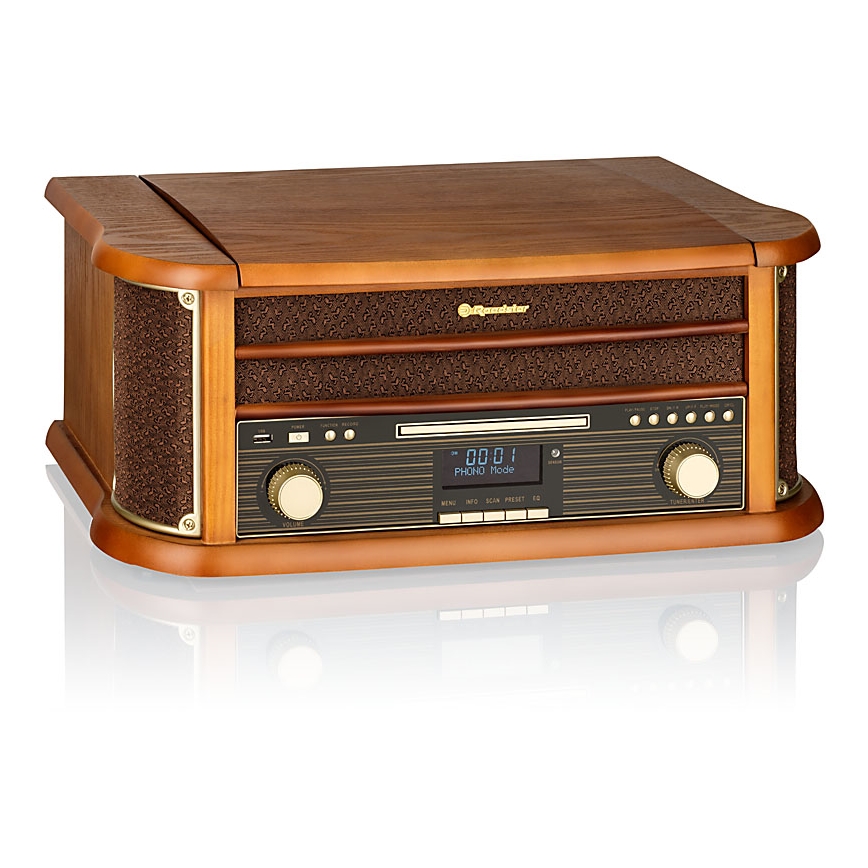 Roadstar HIF-1993D+BT- Hi-Fi avec réception DAB/DAB+, platine vinyle, lecteur CD et magnétophone 80W/230V + télécommande