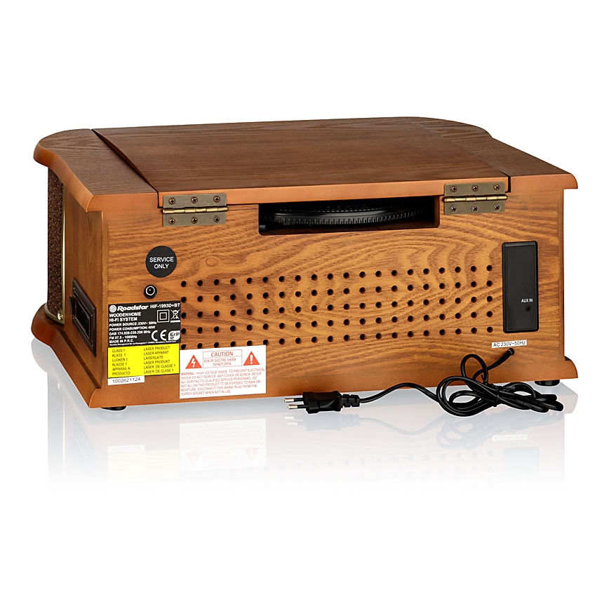 Roadstar HIF-1993D+BT- Hi-Fi avec réception DAB/DAB+, platine vinyle, lecteur CD et magnétophone 80W/230V + télécommande