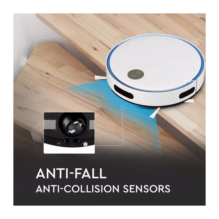 Robot aspirateur blanc/bleu + télécommande