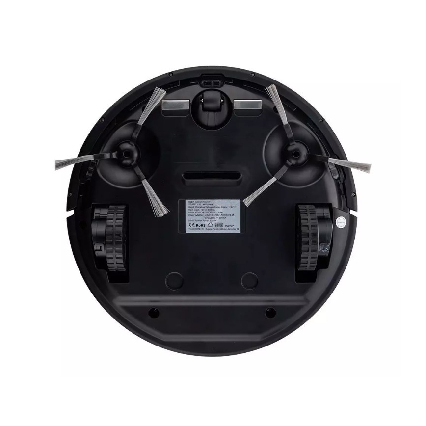 Robot aspirateur noir + télécommande