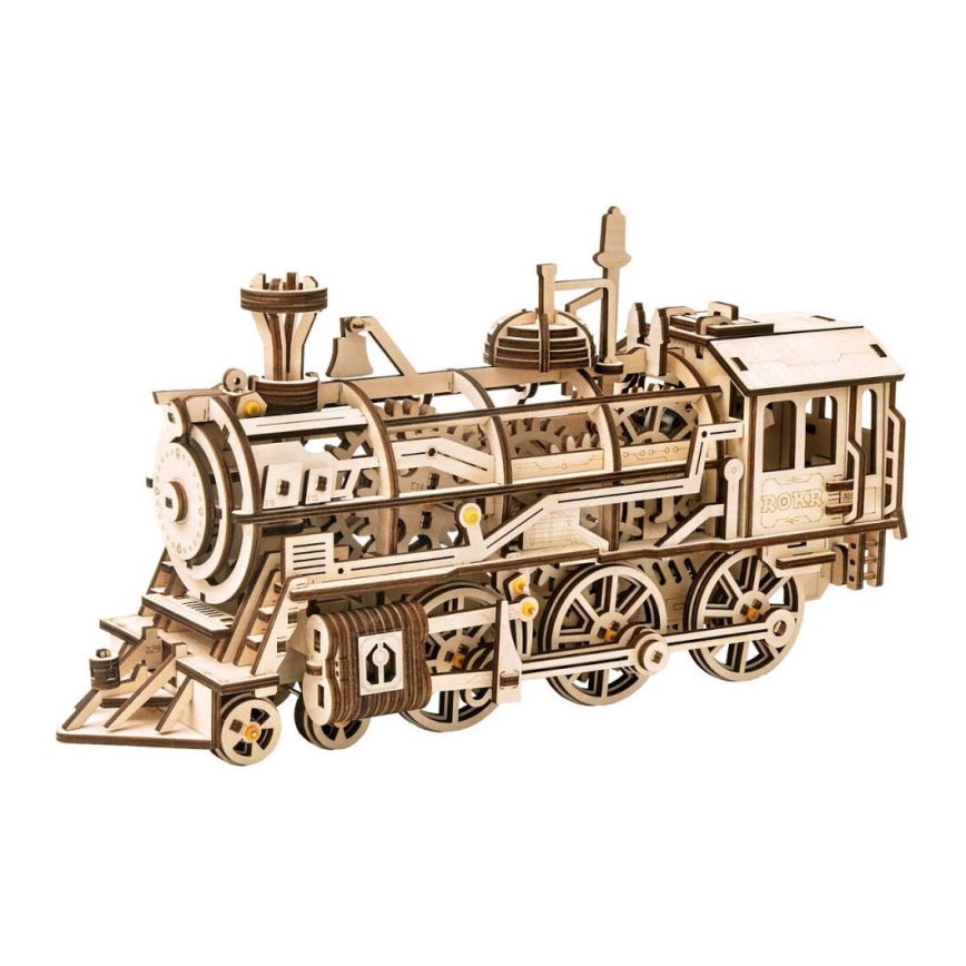 RoboTime - 3D houten mechanische puzzel Stoomlocomotief