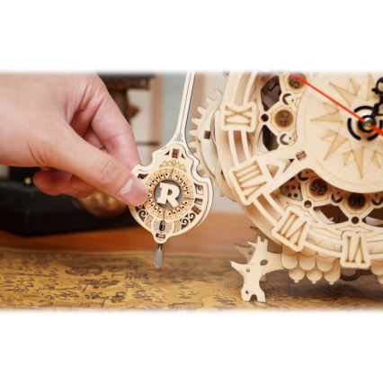 RoboTime - 3D houten mechanische puzzel Uilklok 1xAA