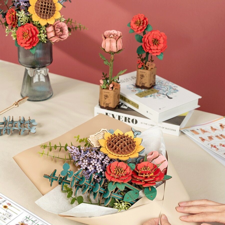 RoboTime - 3D houten puzzel Boeket