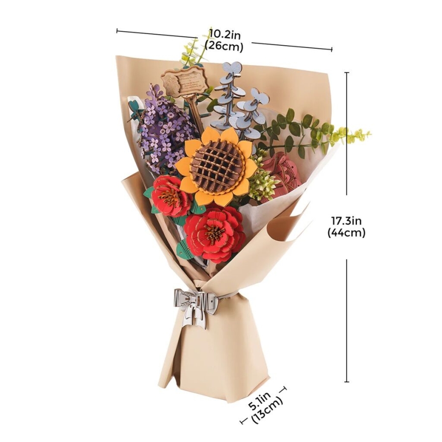 RoboTime - 3D houten puzzel Boeket