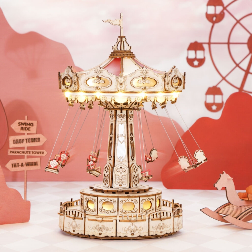 RoboTime - 3D muziekdoos puzzel Ketting carrousel