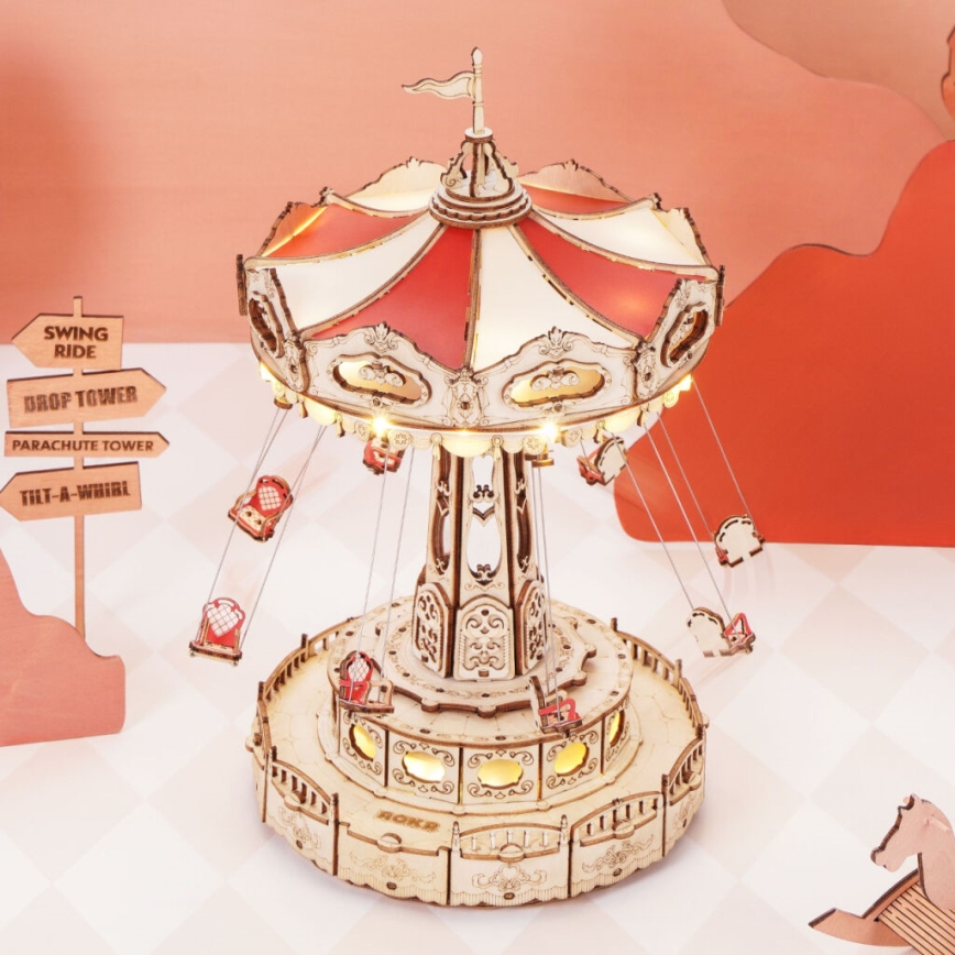 RoboTime - 3D muziekdoos puzzel Ketting carrousel