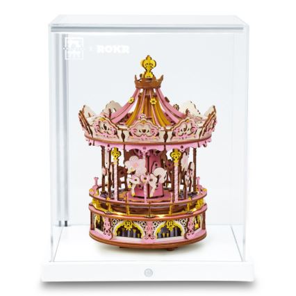 RoboTime - 3D muziekdoos puzzel Romantische carrousel roze
