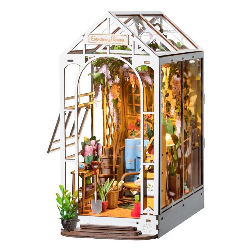 RoboTime - LED Boekenstop Tuin huis 3D puzzle 2xAAA