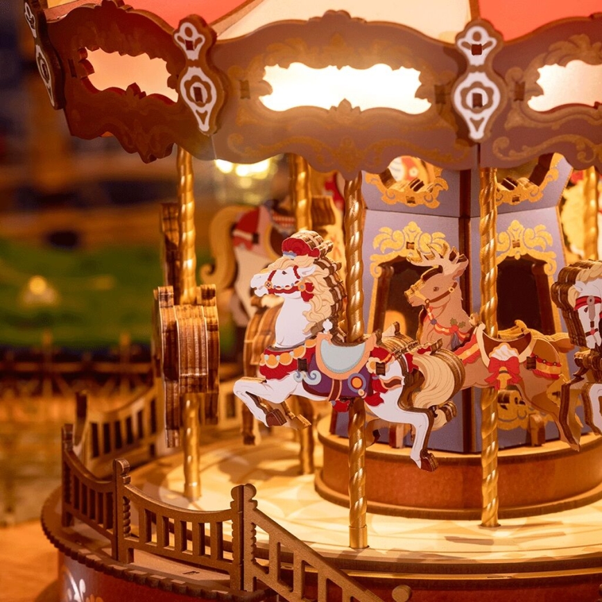 RoboTime - Puzzle 3D boîte à musique Carrousel classique 5V